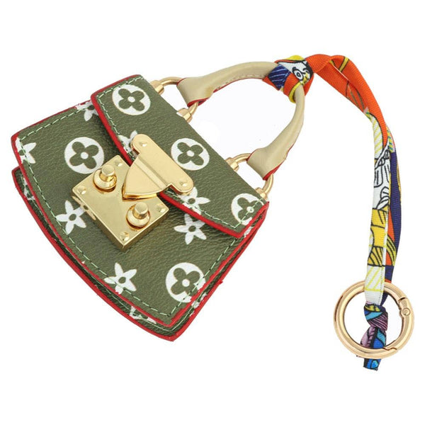 Monogram Mini Tote Bag Charm Keychain