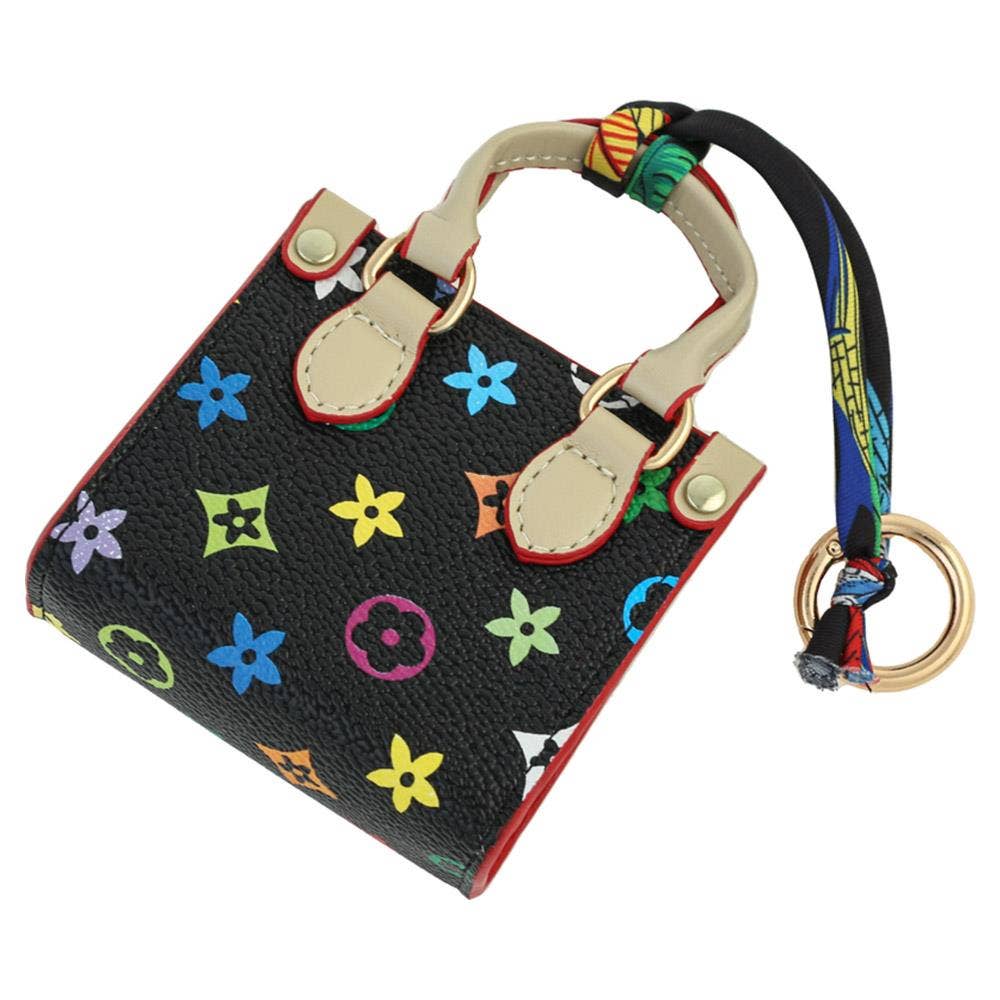 Monogram Mini Tote Bag Charm Keychain