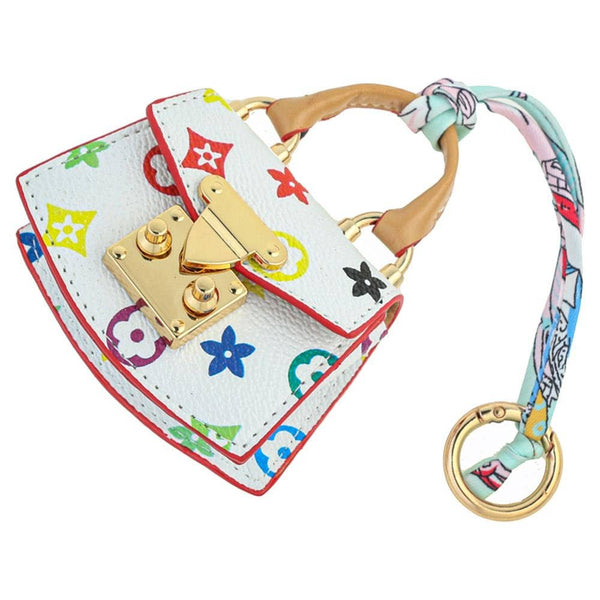 Monogram Mini Tote Bag Charm Keychain