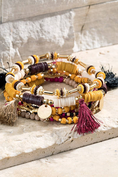 Multi Layered Mixed Beads Bracelet