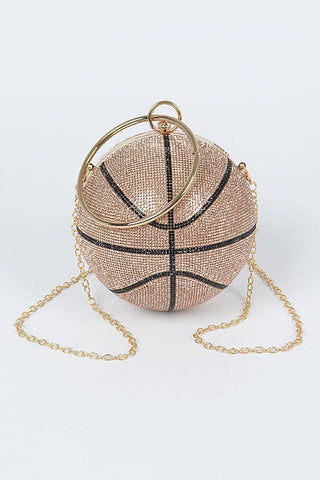 Rhinestone Basketball Clutch