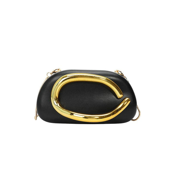 Mini Evening Clutch Bag with Vintage Metallic Handle