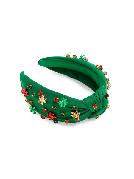 GIFT BOW KNOTTED HEADBAND,GREEN