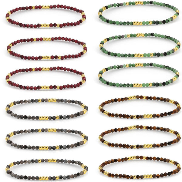 Assorted Stone Or Shell Beaded Stretch Bracelets