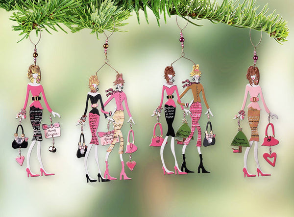 Girlfriends Ornaments 4 Asst