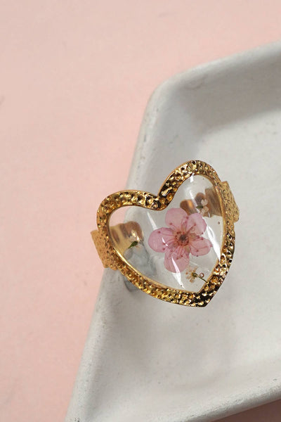 18K STAINLESS STEEL TARNISH FREE FLORAL RINGS | 40R104