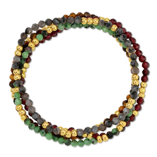 Assorted Stone Or Shell Beaded Stretch Bracelets