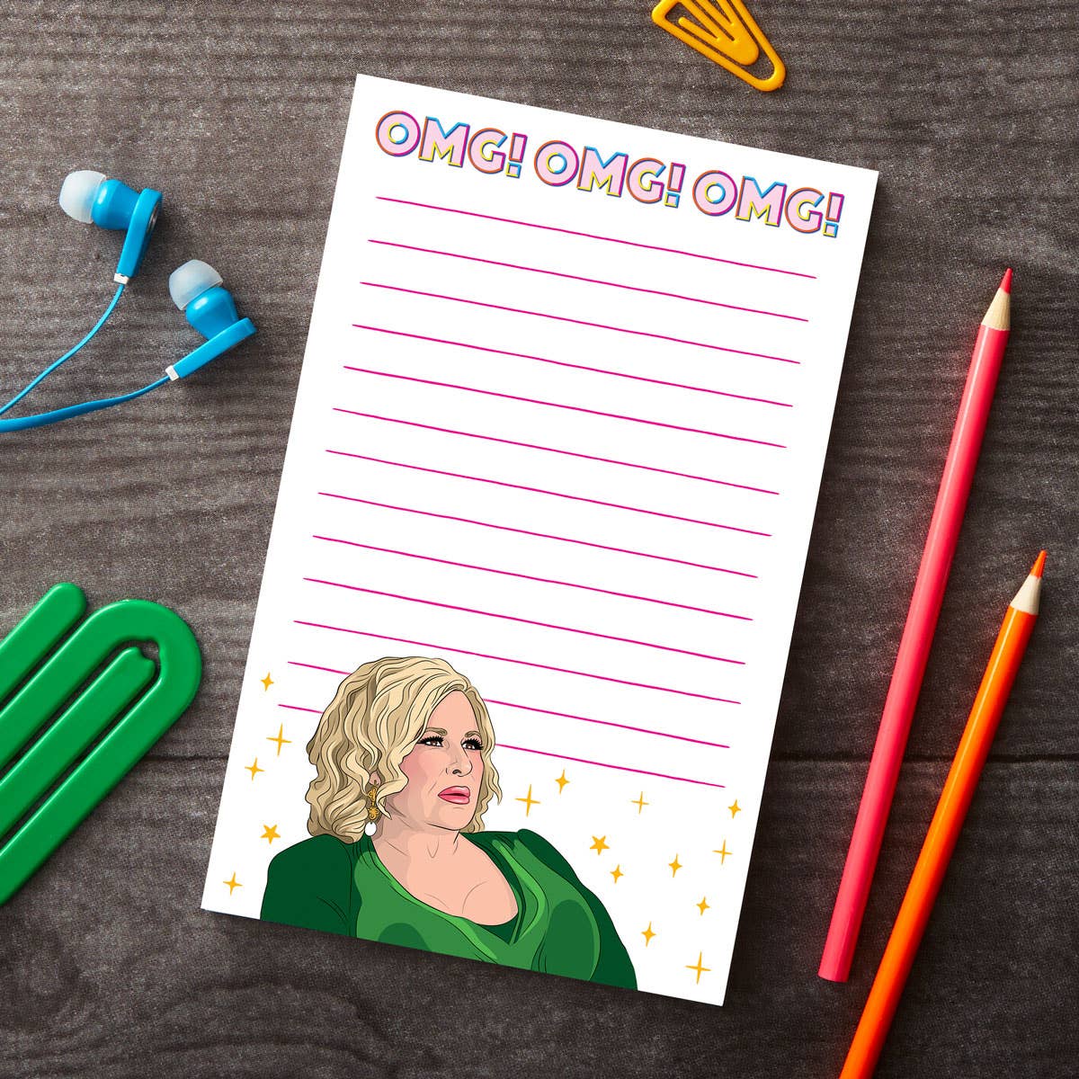 Notepad: Jennifer Coolidge White Lotus Oh My God Stationery