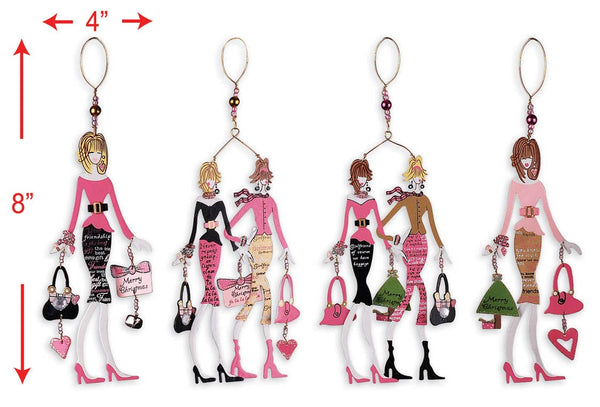 Girlfriends Ornaments 4 Asst