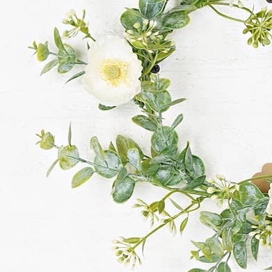 Cream Poppy & Eucalyptus Wreath