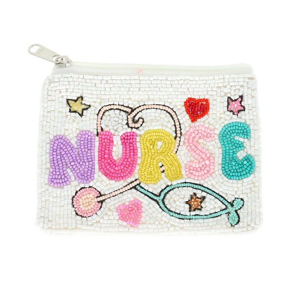Nurse Seed Bead Embroidered Coin Bag