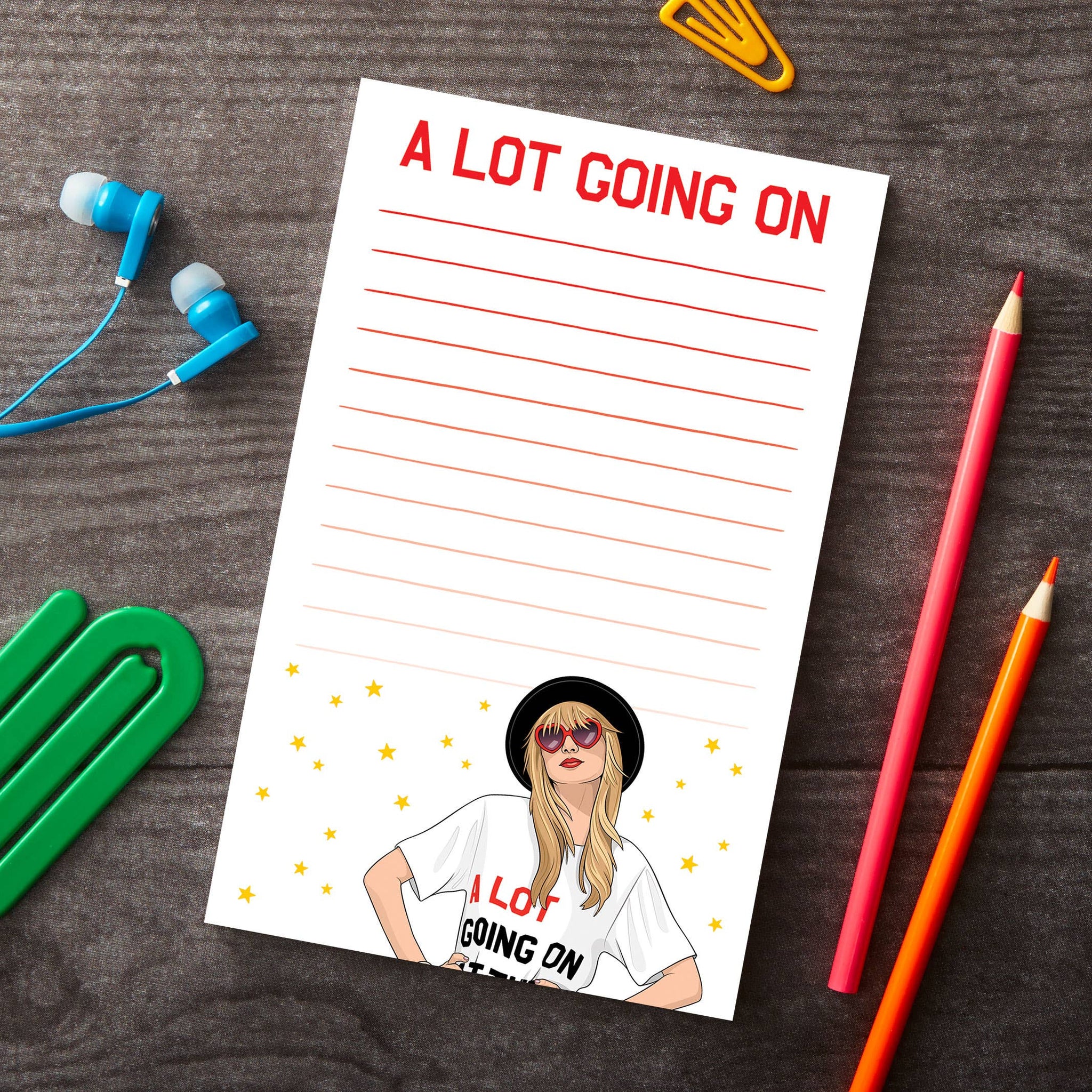 Notepad: A Lot Going On Pop Star Stationery