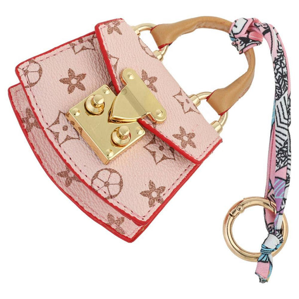 Monogram Mini Tote Bag Charm Keychain