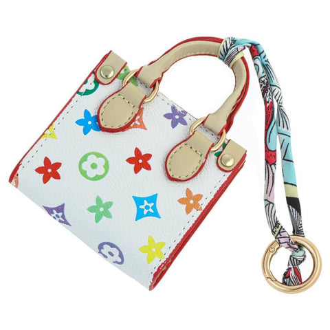 Monogram Mini Tote Bag Charm Keychain