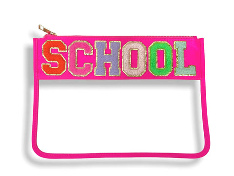 School Clear Hot Pink Bag