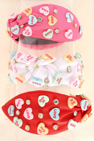 Valentines Day Conversation Hearts Candy Headband