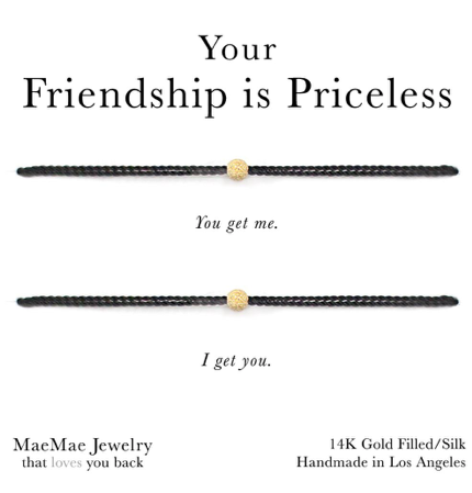 Your Friendship is Priceless Black Cord Bracelet Set