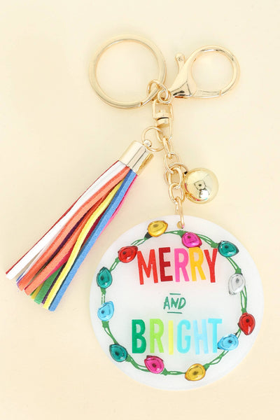 Merry and Bright Charm Tassel Keychain
